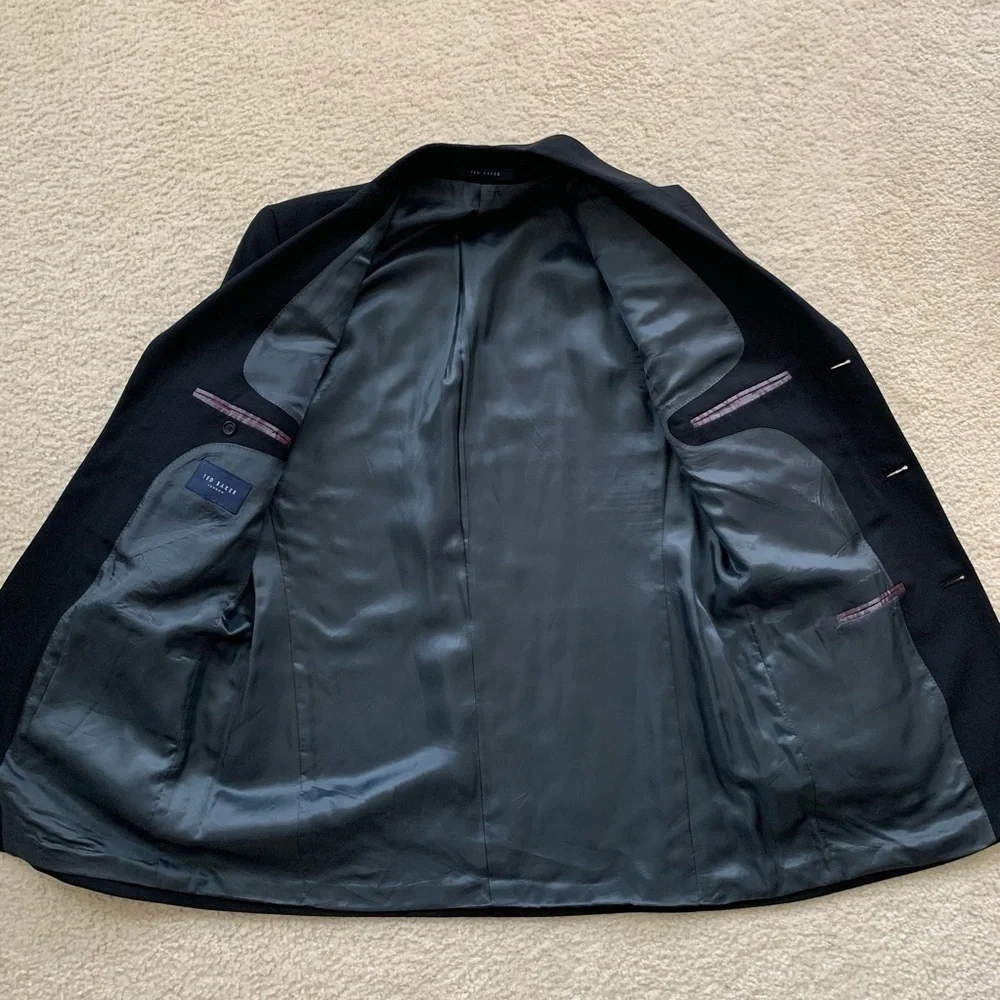 Ted Baker London Black Wool Blazer Suit Jacket 42L